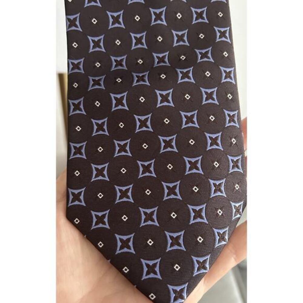 Grant Thomas Silk Hand Made Tie Geometric Preppy Prom Formal